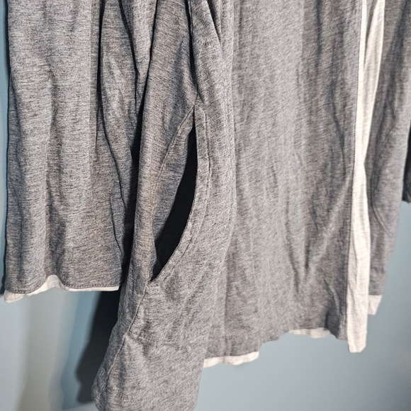 Pure Jill Women's Reversible Gray Hooded Cardigan Duster 100% Pima Cotton XL - Picture 3 of 7